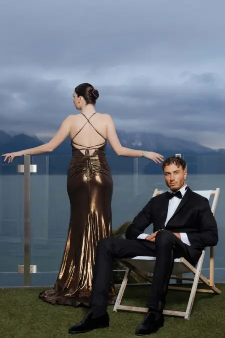 Smoking et robe de soirée Saint Frusquin